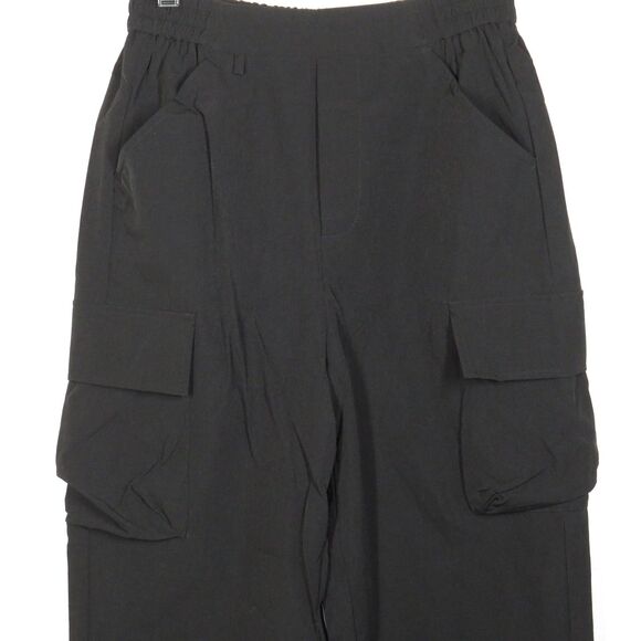 Halara Black Lightweight Nylon Blend High Waist Pull On Crop Cargo Pants Size XS - Picture 4 of 13